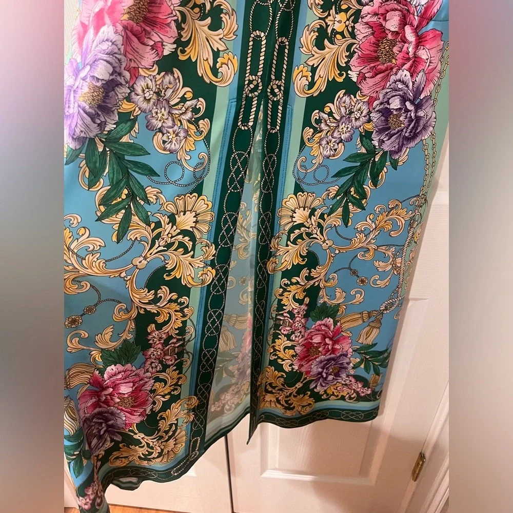 Boston Proper Floral Status Border Print Maxi Dress - Picture 8 of 9